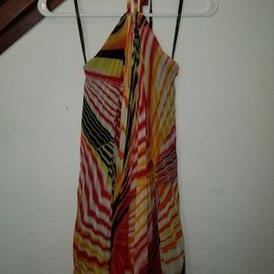 Silky Pleated Colorful Dress